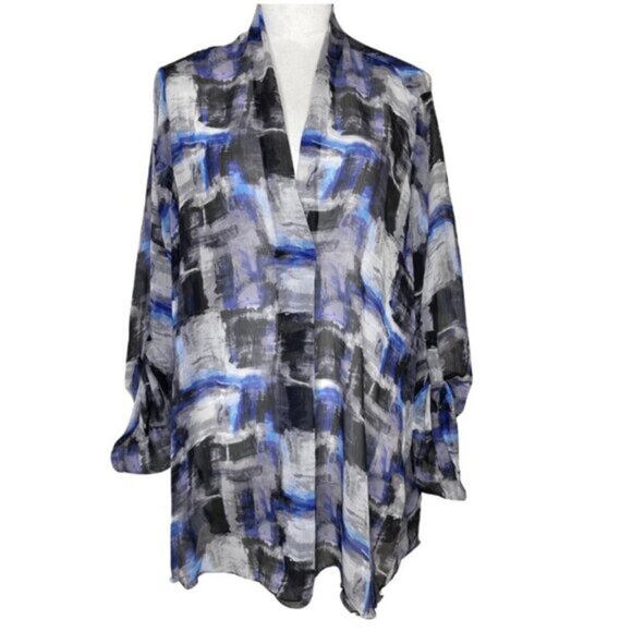 Simply Vera Vera Wang Tops - Simply Vera Wang Women's Roll Tab Print Pullover Boho Sheer Blouse Plus Size 2x